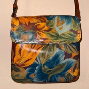 Floral Leather Crossbody Bag